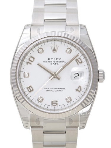 Rolex Oyster Perpetual Date Herreklokke 115234-0010 Sølvfarget/Stål - Rolex