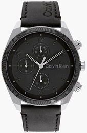 Calvin Klein Impact Sort/Lær Ø44 mm 25200364