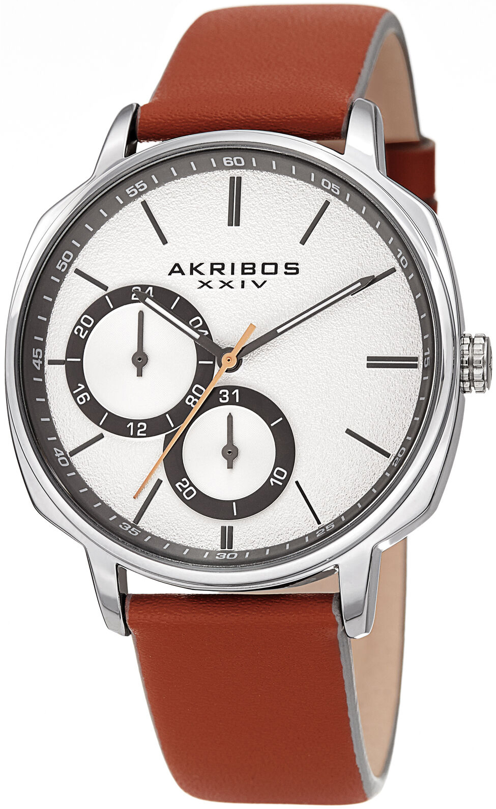 Akribos XXIV Herreklokke AK1022TN Multi-Function Sølvfarget/Lær