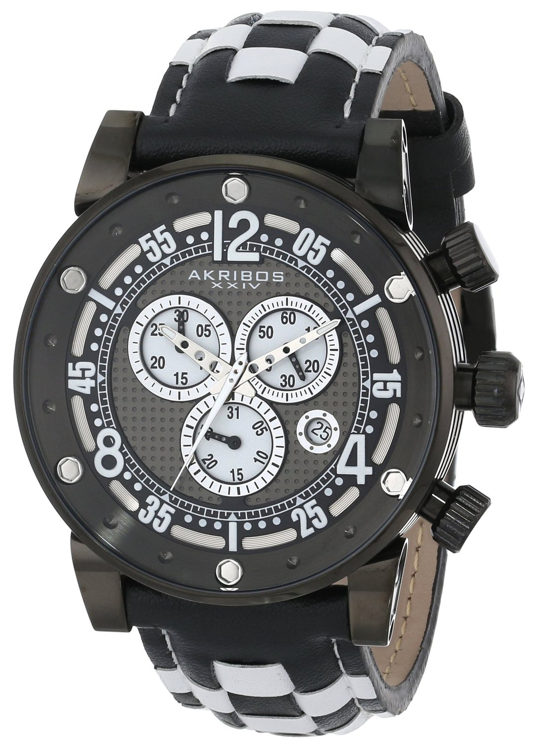 Akribos XXIV Herreklokke AK612BK Explorer Sort/Lær Ø47 mm