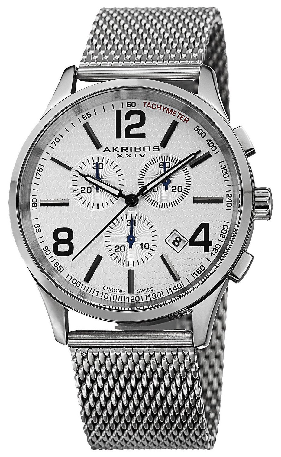 Akribos XXIV Herreklokke AK719SS Chronograph Hvit/Stål Ø42.5 mm