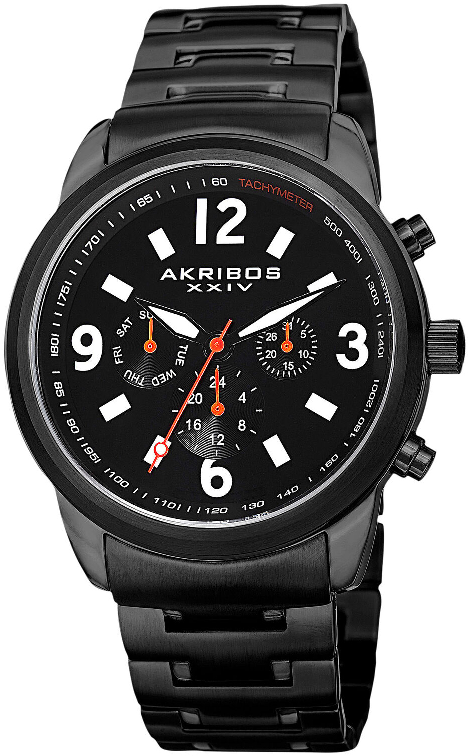 Akribos XXIV Herreklokke AK783BK Multi-Function Sort/Stål Ø45 mm