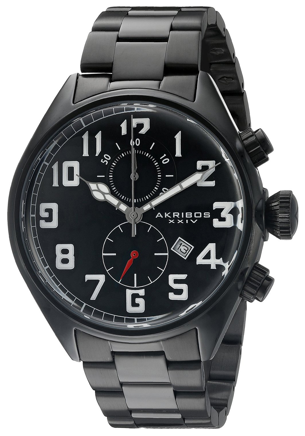 Akribos XXIV Herreklokke AK853BK Chronograph Sort/Stål Ø46.5 mm