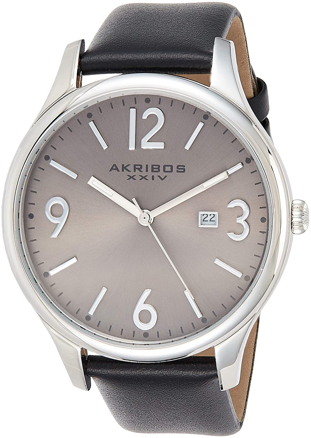 Akribos XXIV 99999 Herreklokke AK869SS Sølvfarget/Lær Ø44 mm