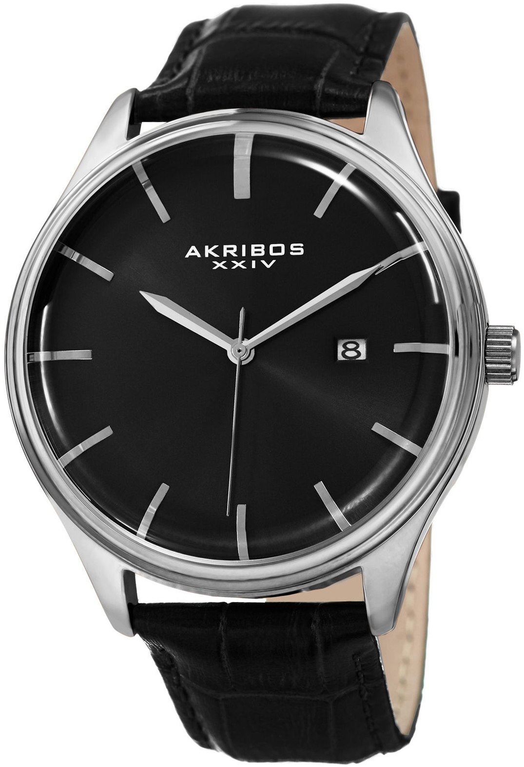 Akribos XXIV Herreklokke AK914SSB Classic Sort/Lær Ø45 mm