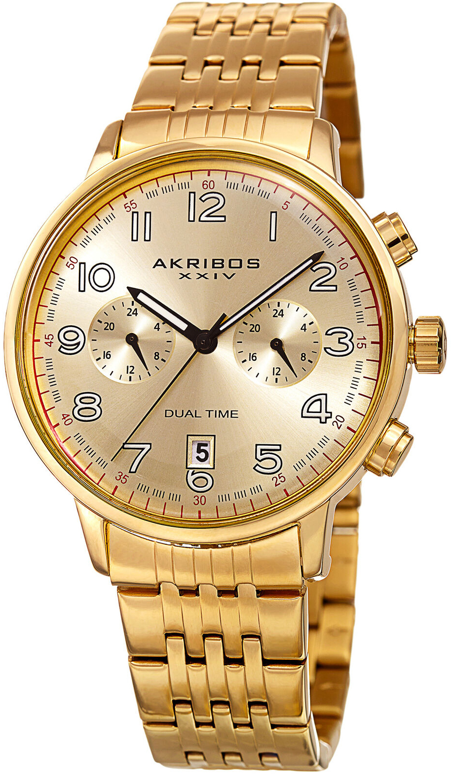 Akribos XXIV Herreklokke AK942YG Gull/Gulltonet stål Ø42 mm