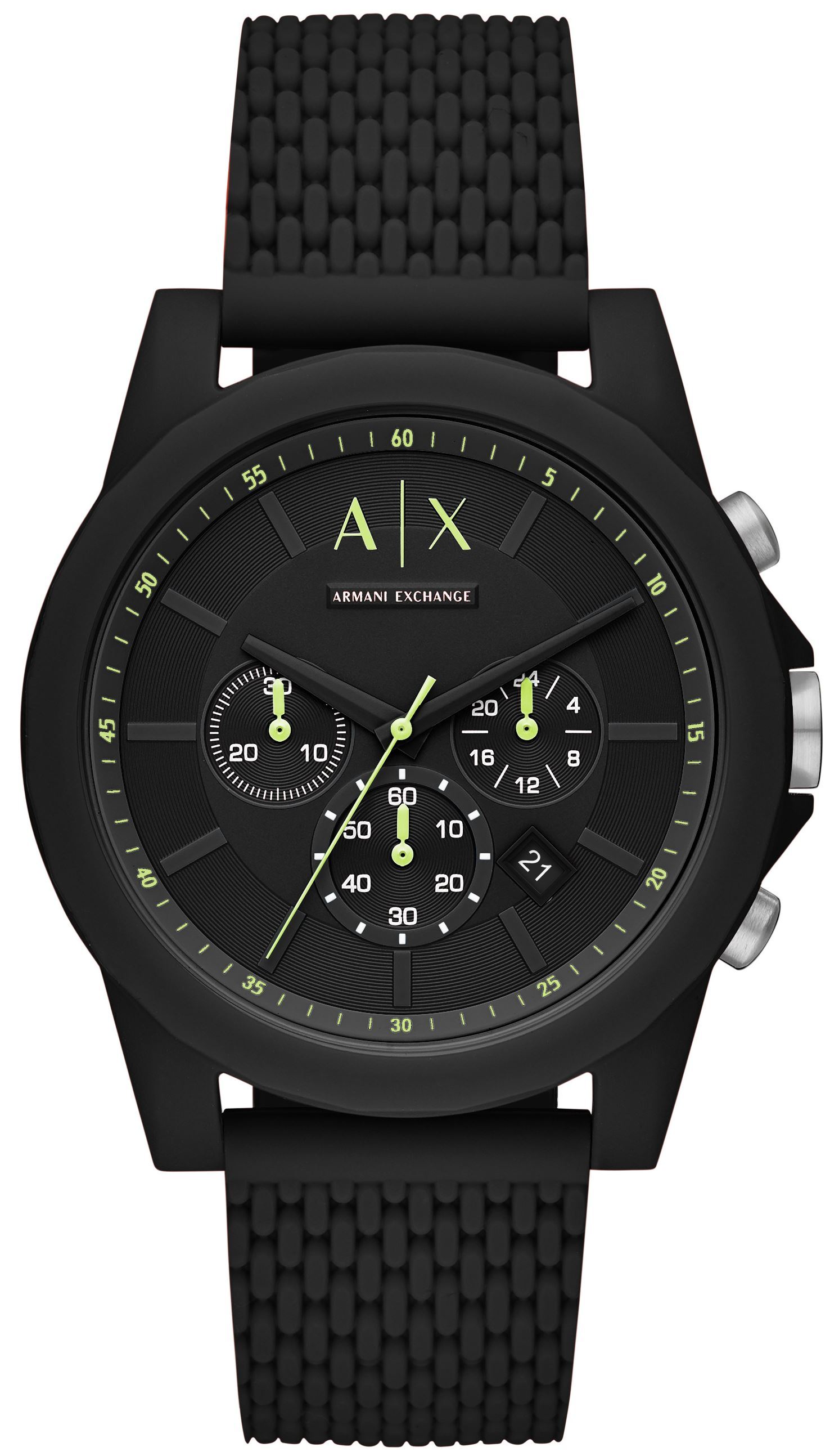 Bilde av Armani Exchange Outerbanks Herreklokke Ax1344 Sort/gummi Ø44 Mm