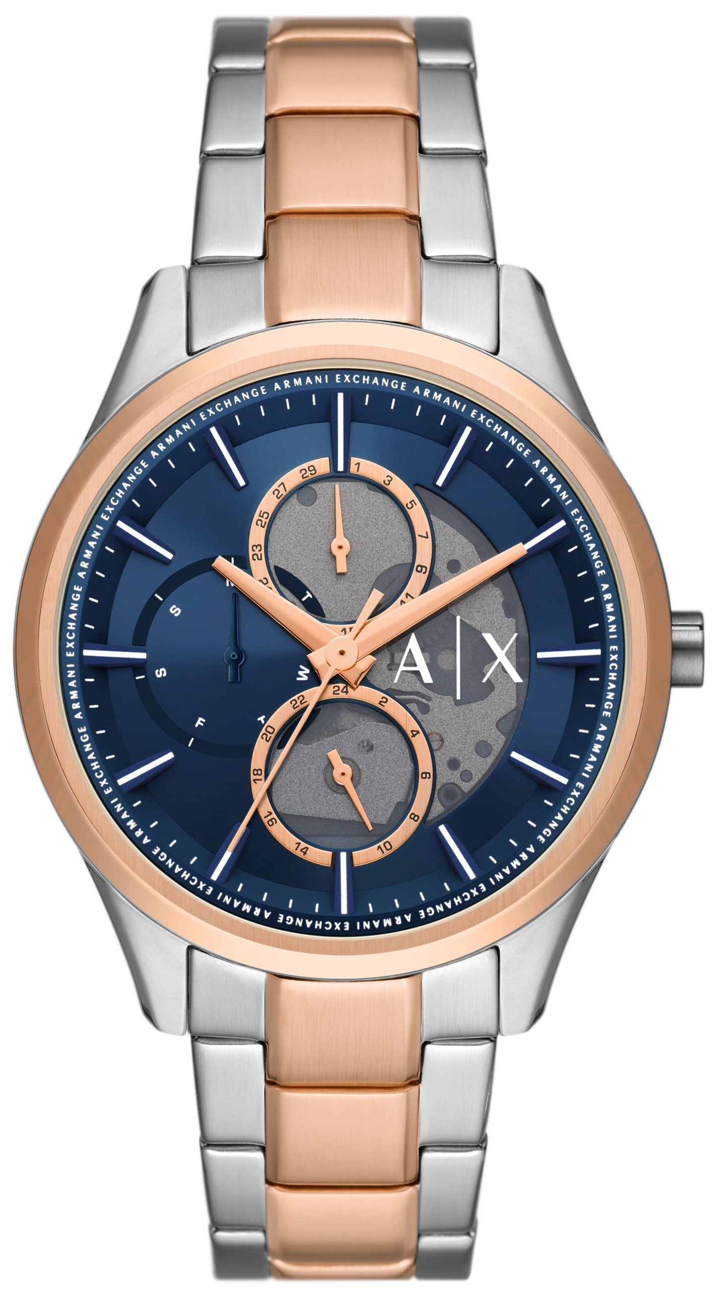 Armani Exchange Herreklokke AX1874 Dante Blå/Rose-gulltonet stål