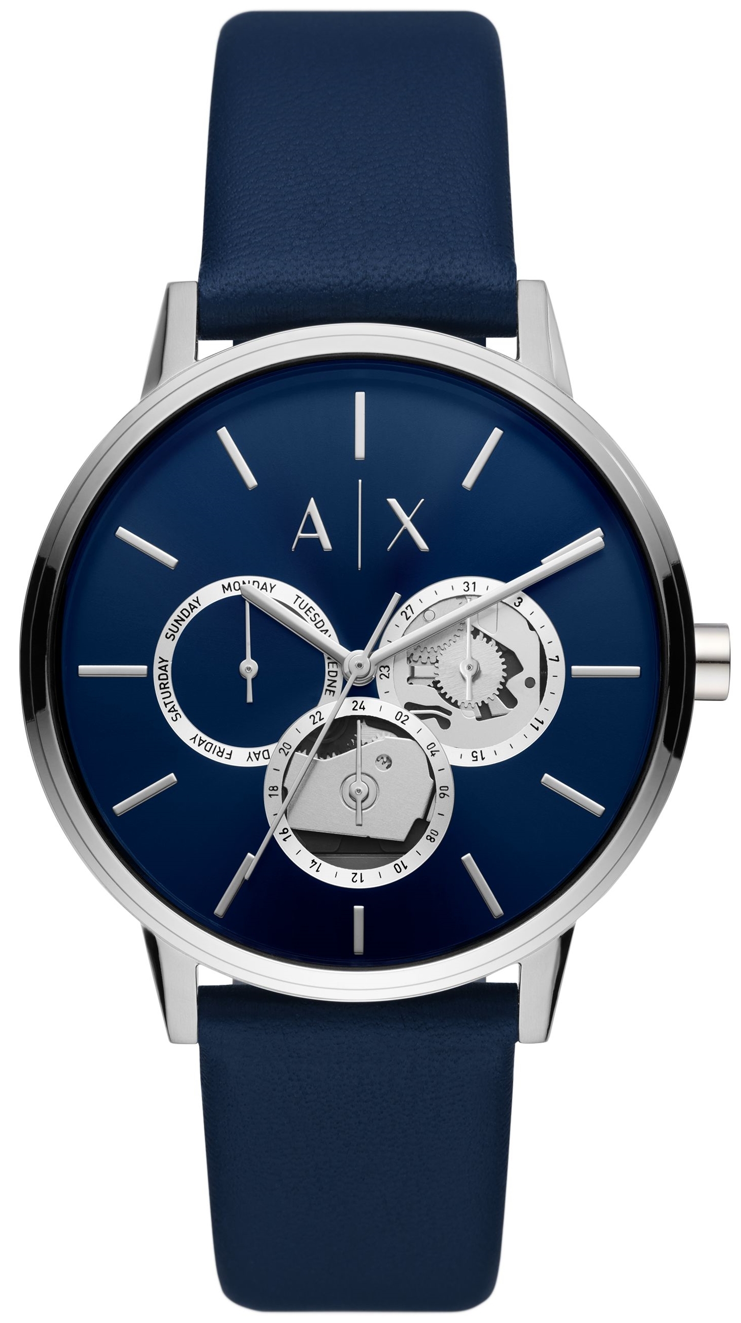 Bilde av Armani Exchange Herreklokke Ax2746 Cayde Blå/lær Ø42 Mm