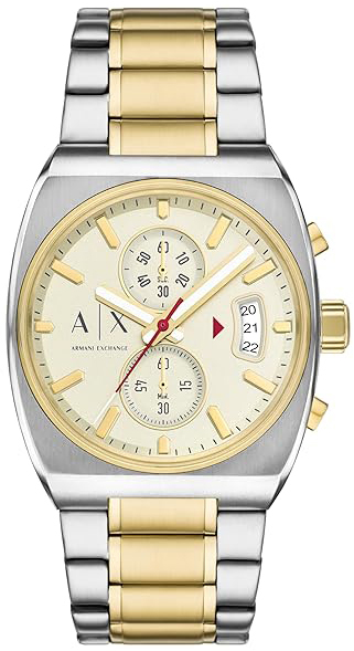 Armani Exchange Herreklokke AX2821 Beige/Gulltonet stål
