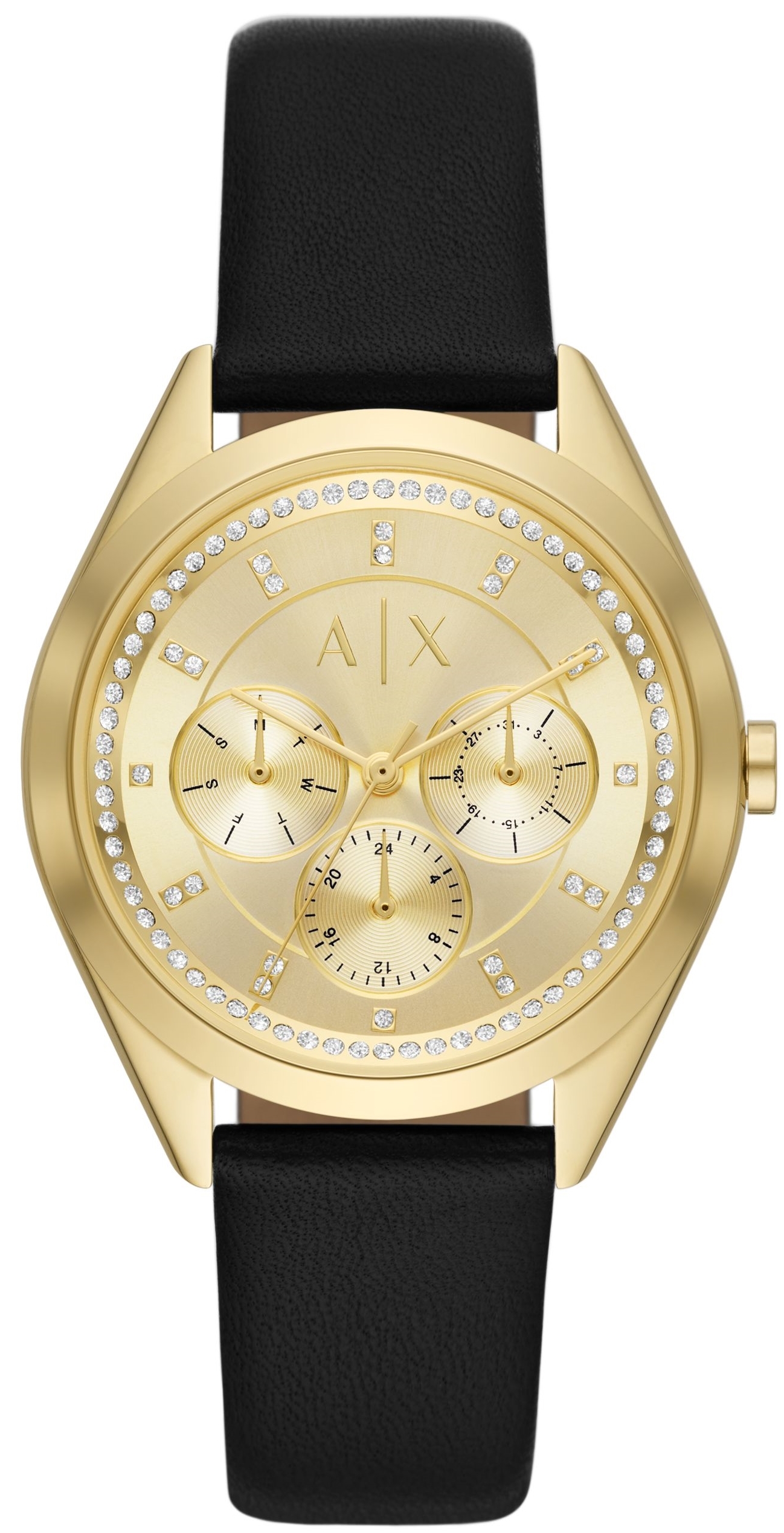 Bilde av Armani Exchange Dameklokke Ax5656 Lady Giacomo Gullfarget/lær Ø38 Mm