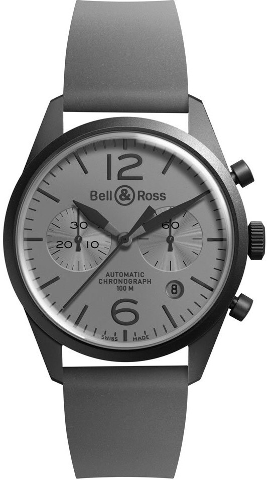 Bell & Ross BR 126 Herreklokke BRV126-COMMANDO Grå/Gummi Ø41 mm