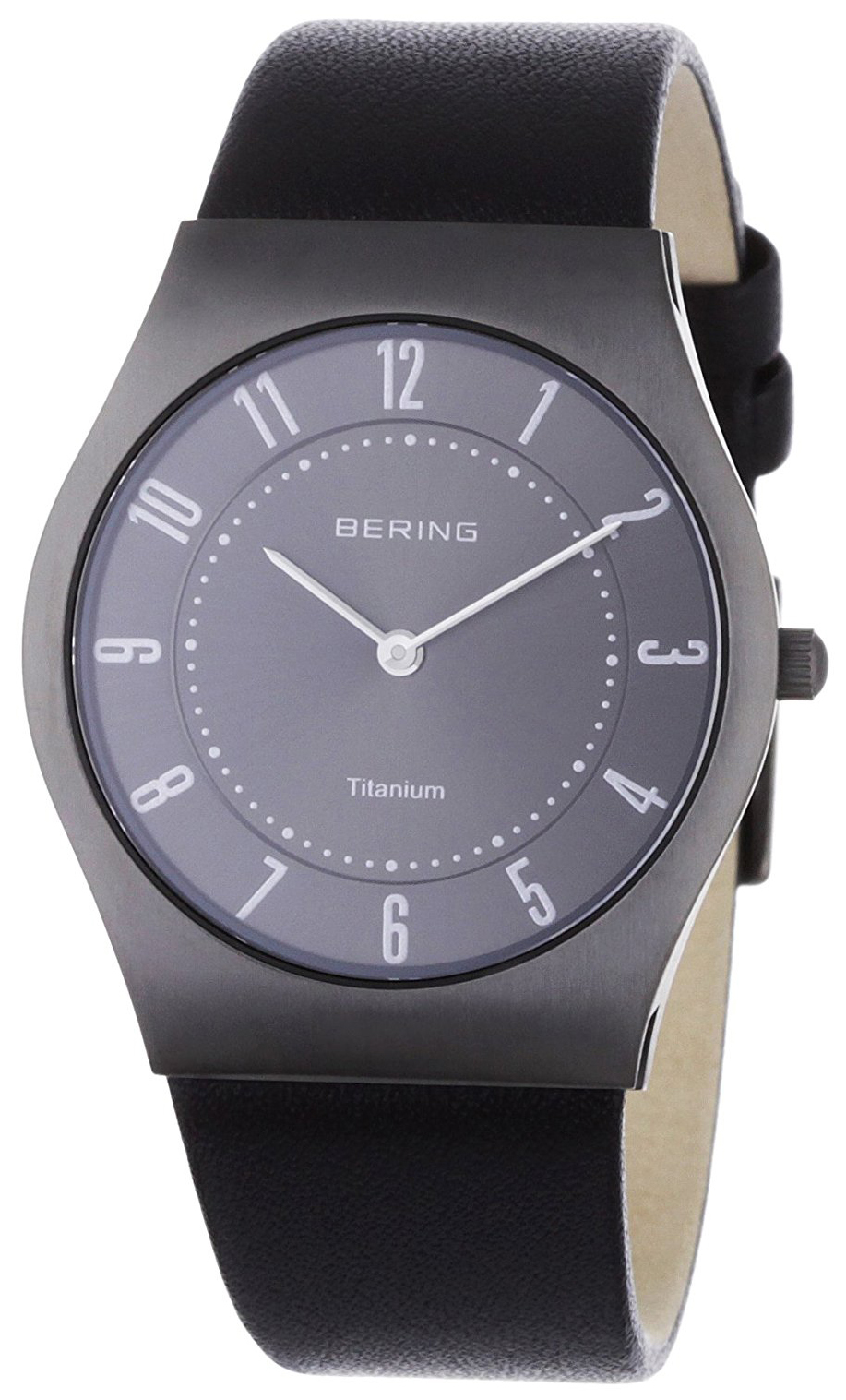 Bering Herreklokke 11935-404 Titanium Grå/Lær Ø35 mm