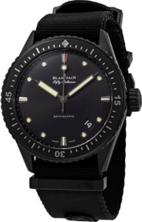 Bilde av Blancpain Herreklokke 5000-0130-naba Fifty Fathoms Sort/stål Ø43.6