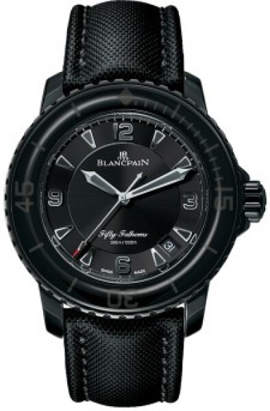 Bilde av Blancpain Herreklokke 5015-11c30-52a Sport Fifty Fathoms Sort/tekstil