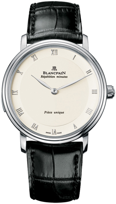 Bilde av Blancpain Herreklokke 6033-1542-55a Villeret Hvit/lær Ø38 Mm