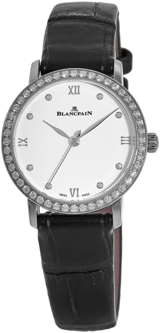 Bilde av Blancpain Dameklokke 6104-4628-55a Villeret Hvit/lær Ø29.2 Mm