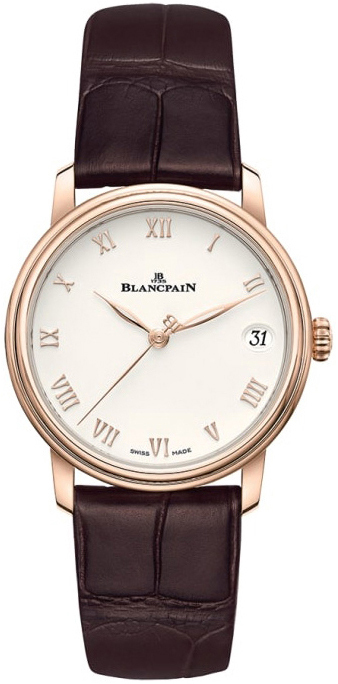 Bilde av Blancpain Dameklokke 6127-3642-55 Villeret Hvit/lær Ø33.2 Mm