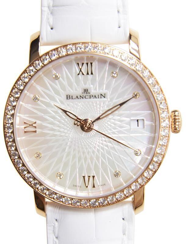 Bilde av Blancpain Dameklokke 6604-2944-55a Villeret Hvit/lær Ø33.9 Mm