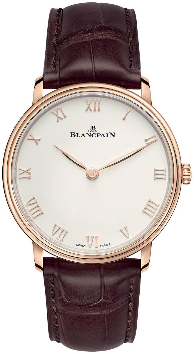 Bilde av Blancpain Herreklokke 6605-3642-55 Villeret Hvit/lær Ø40 Mm