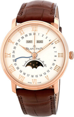 Bilde av Blancpain Herreklokke 6654-3642-55b Villeret Hvit/lær Ø40 Mm