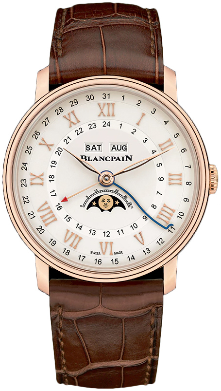 Bilde av Blancpain Herreklokke 6676-3642-55a Villeret Sølvfarget/lær Ø40 Mm