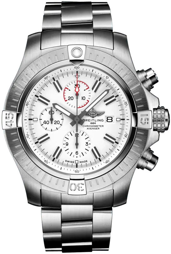 Bilde av Breitling Herreklokke A133751a1a1a1 Avenger Chronograph 48 Hvit/stål