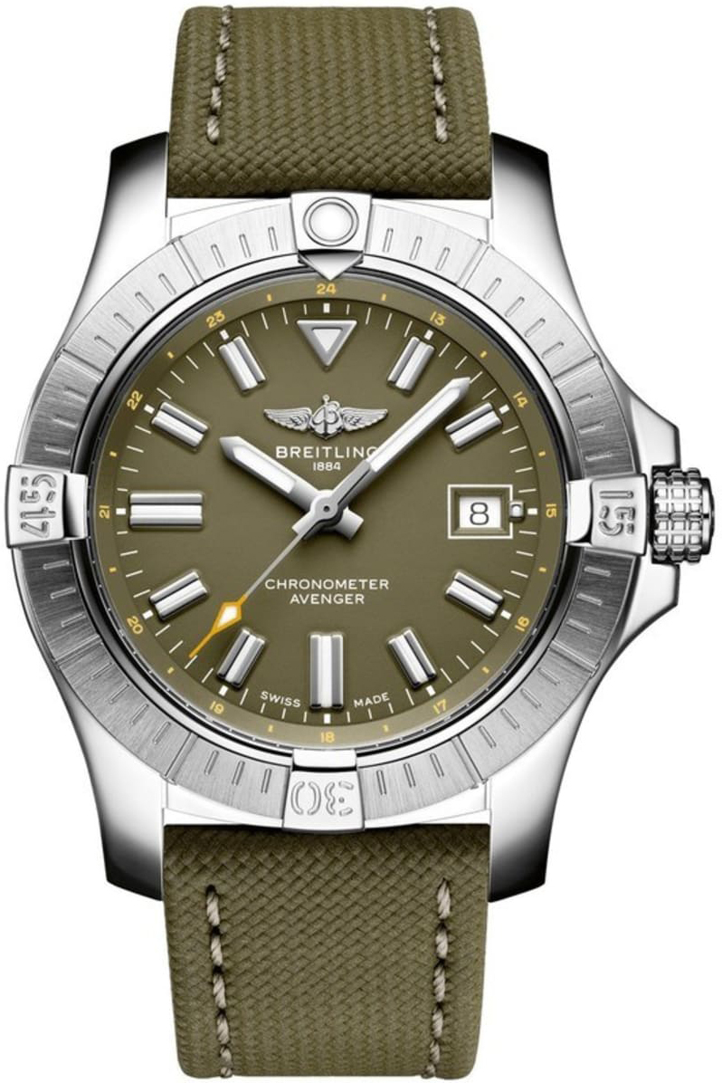 Bilde av Breitling Herreklokke A17318101l1x1 Avenger Automatic 43 Grønn/lær