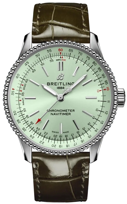 Bilde av Breitling Dameklokke A17395361l1p2 Navitimer Automatic 35 Grønn/lær