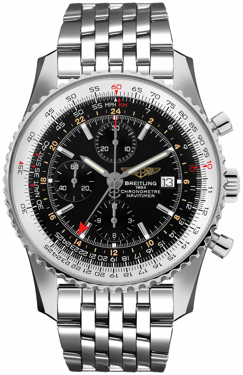 Bilde av Breitling Herreklokke A24322121b1a1 Navitimer Gmt Sort/stål Ø46 Mm