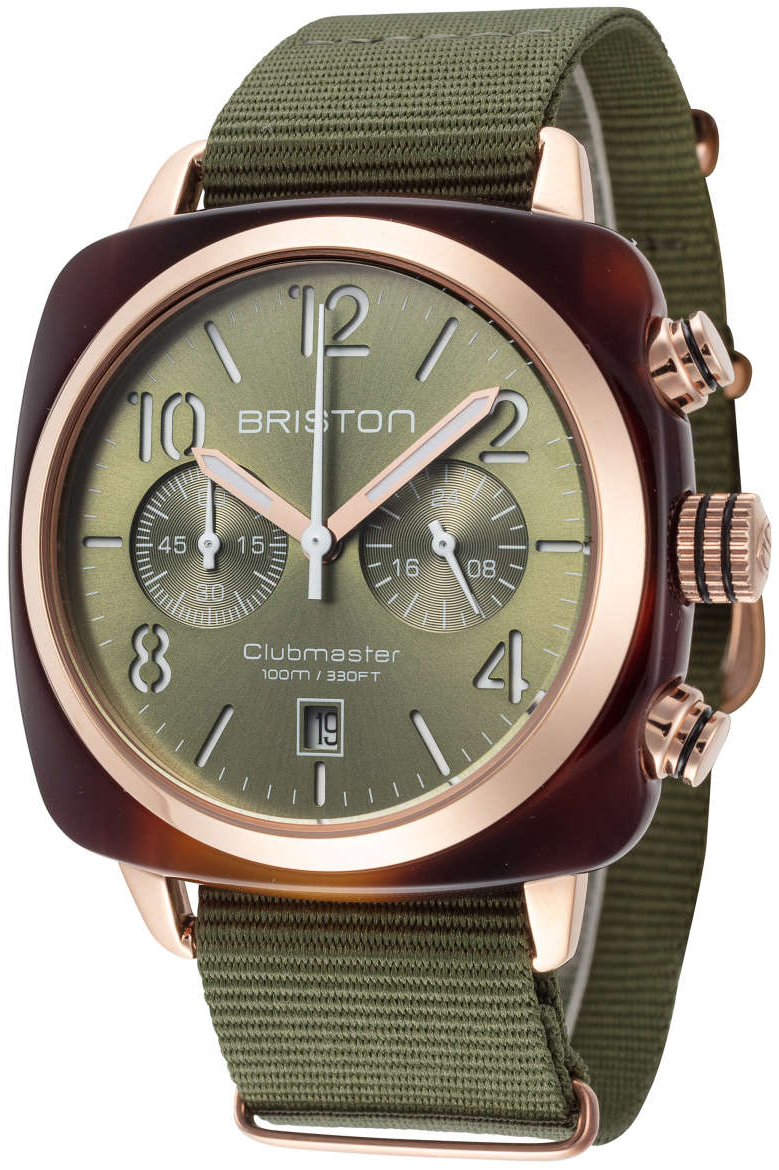 Briston Herreklokke 19140-PRA-T-26-NOL Clubmaster Grønn/Tekstil