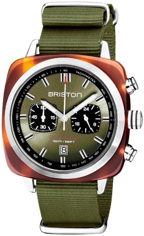 Briston Herreklokke 20142-SA-TS-26-NOL Clubmaster Grønn/Tekstil