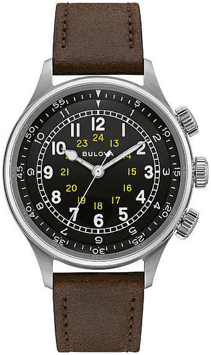 Bulova Herreklokke 96A245 Sort/Lær Ø42 mm