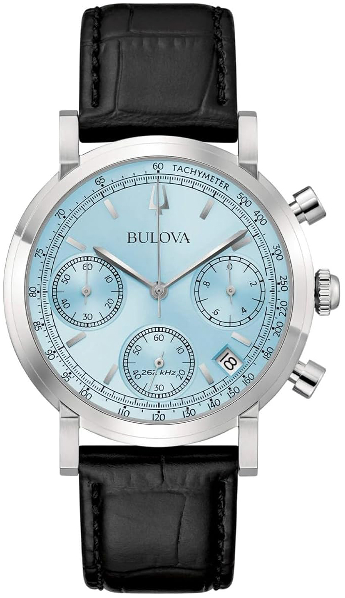 Bulova Herreklokke 96B456 Classic Blå/Lær Ø39 mm