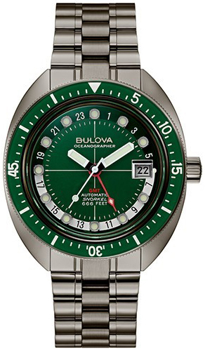 Bulova Herreklokke 98B415 Oceanographer Grønn/Stål Ø41 mm