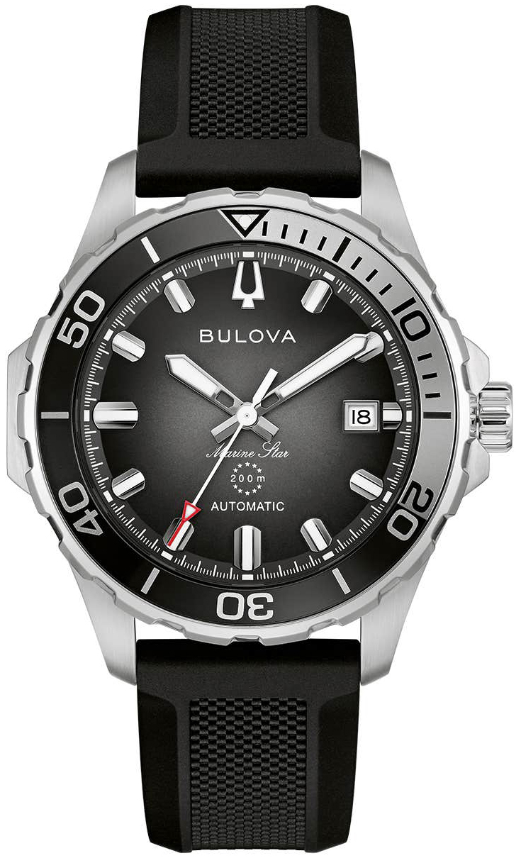 Bulova Herreklokke 98B465 Marine Star Sort/Gummi Ø41 mm