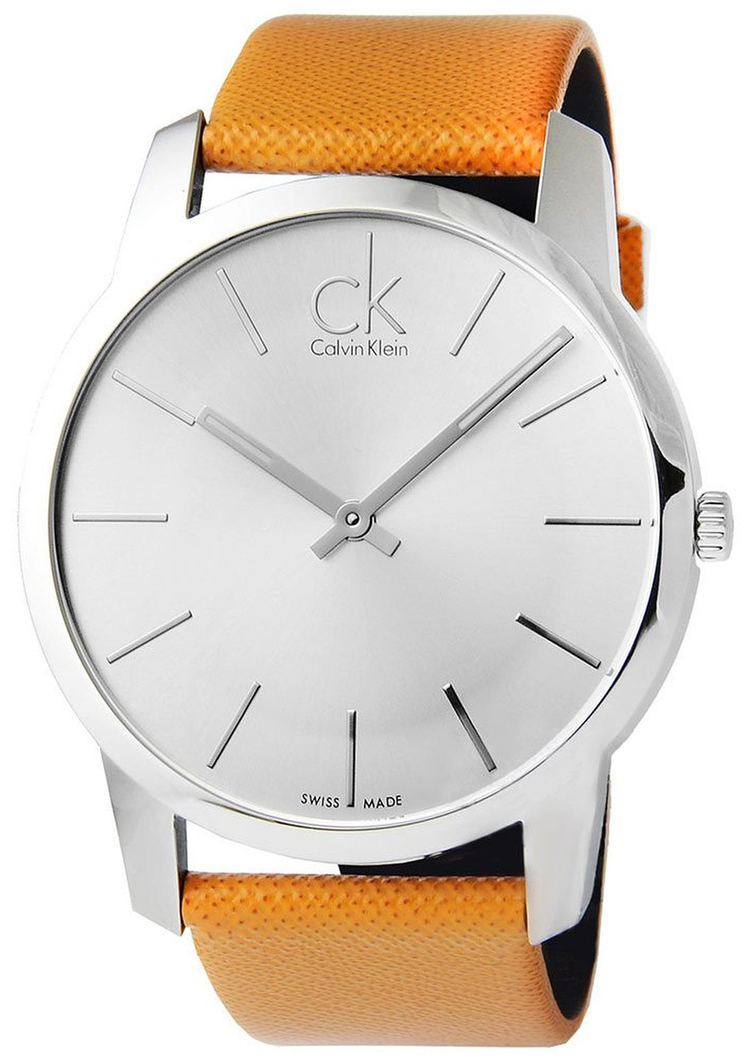 Calvin Klein City Herreklokke K2G21138 Sølvfarget/Lær Ø44 mm