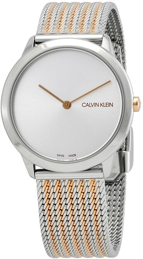 Calvin Klein Minimal Dameklokke K3M22B26 Sølvfarget/Rose-gulltonet