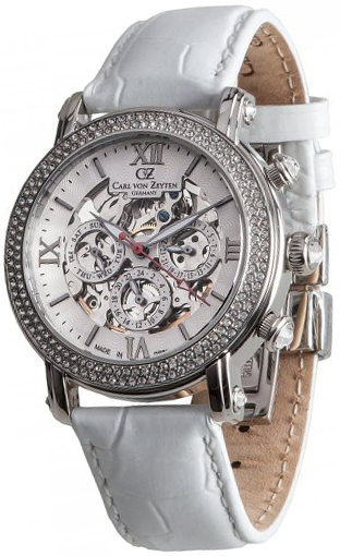 Carl von Zeyten CVZ0062WHS Kniebis Hvit/Lær Ø40 mm