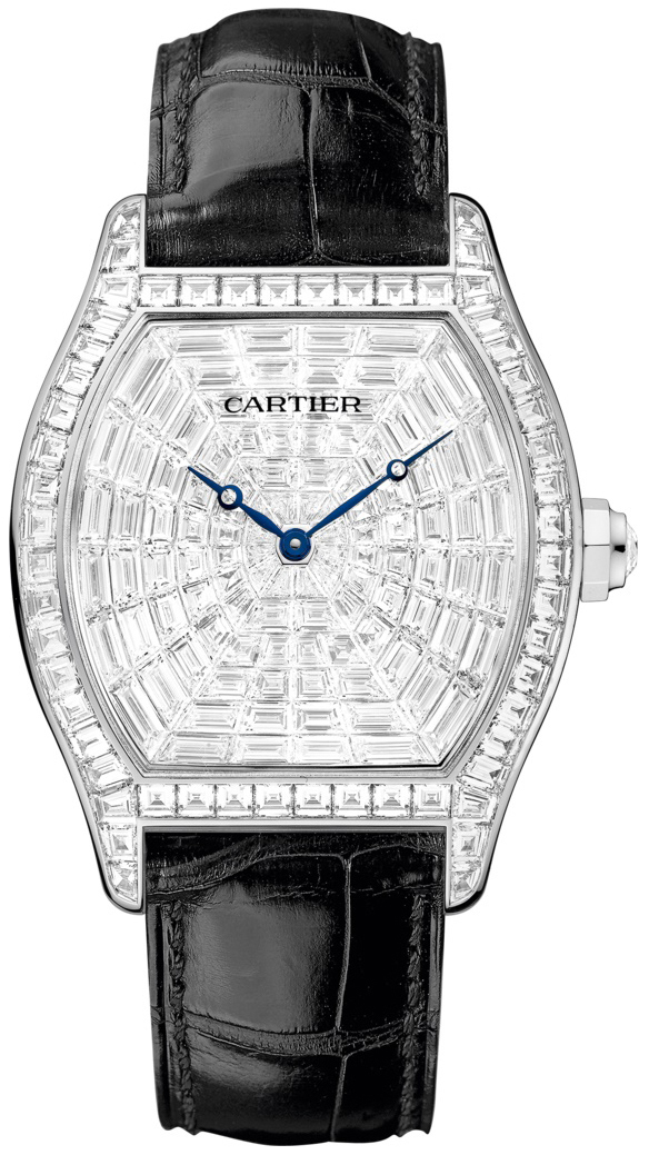 Cartier Tortue Herreklokke HPI00502 Diamantsmykket/Lær - Cartier