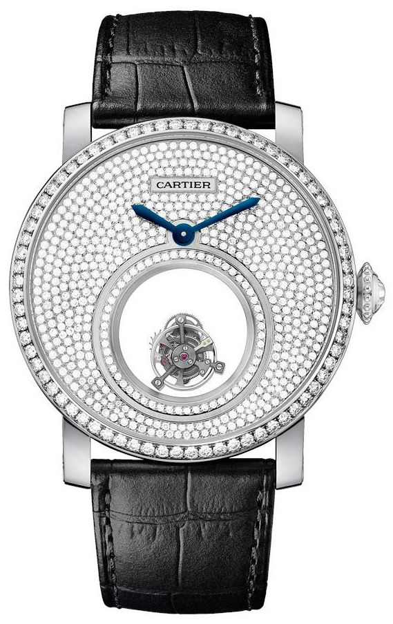 Cartier Rotonde De Cartier Herreklokke HPI00588 Diamantsmykket/Lær