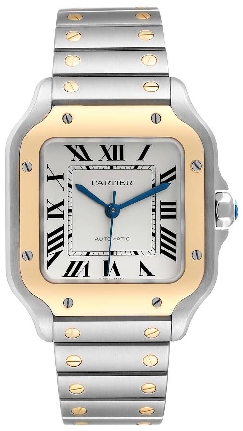 Cartier Santos 100 Herreklokke W2SA0007 Hvit/18 karat gult gull - Cartier
