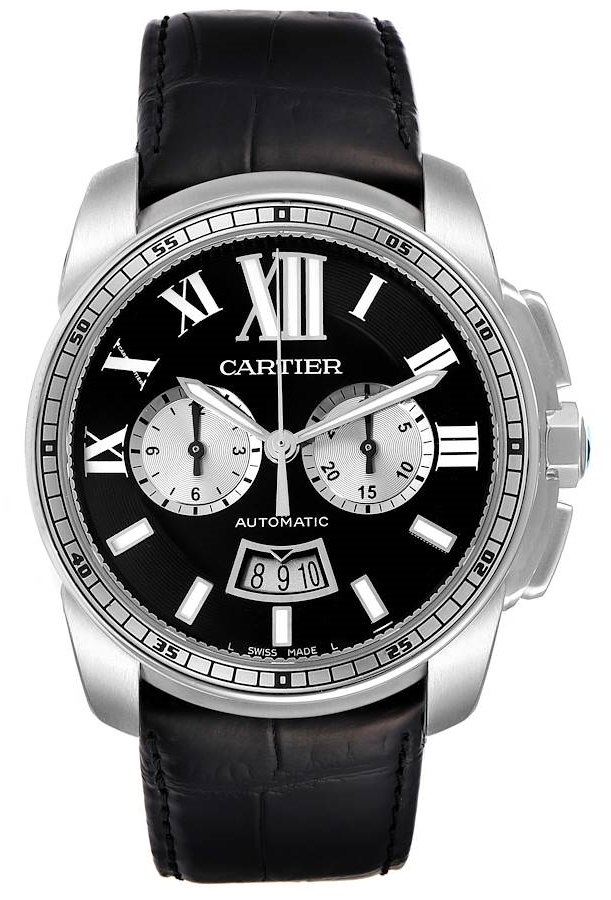 Cartier Calibre de Cartier Herreklokke W7100060 Sort/Lær Ø42 mm - Cartier