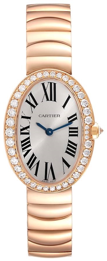Cartier Baignoire Dameklokke WB520002 Sølvfarget/18 karat rosé gull