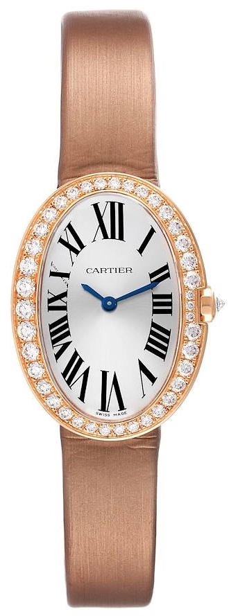 Cartier Baignoire Dameklokke WB520004 Sølvfarget/Tekstil Ø24.5 mm - Cartier
