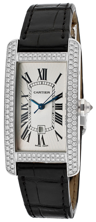 Cartier Tank Americaine Dameklokke WB710002 Sølvfarget/Lær