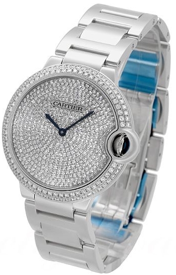 Cartier Ballon Blue Dameklokke WE902045 Diamantsmykket/18 karat hvitt