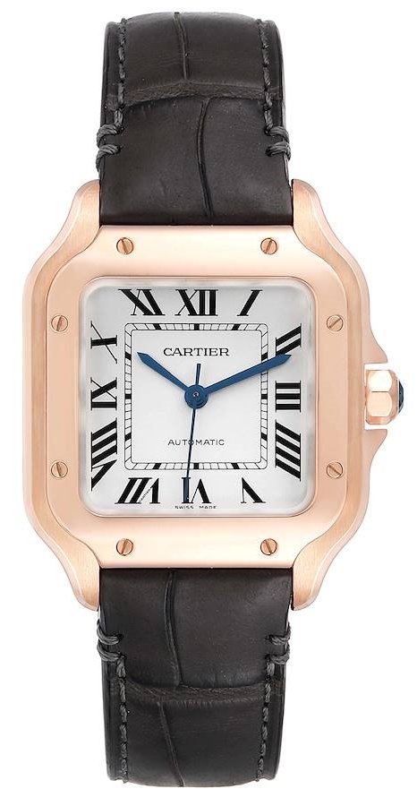 Cartier Santos De Cartier Herreklokke WGSA0012 Hvit/Lær - Cartier