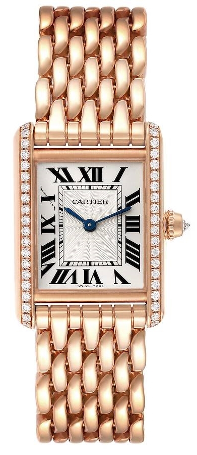 Cartier Tank Louis Dameklokke WJTA0020 Sølvfarget/18 karat rosé gull