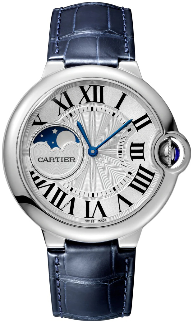 Cartier Ballon Blue Herreklokke WSBB0020 Sølvfarget/Lær Ø37 mm